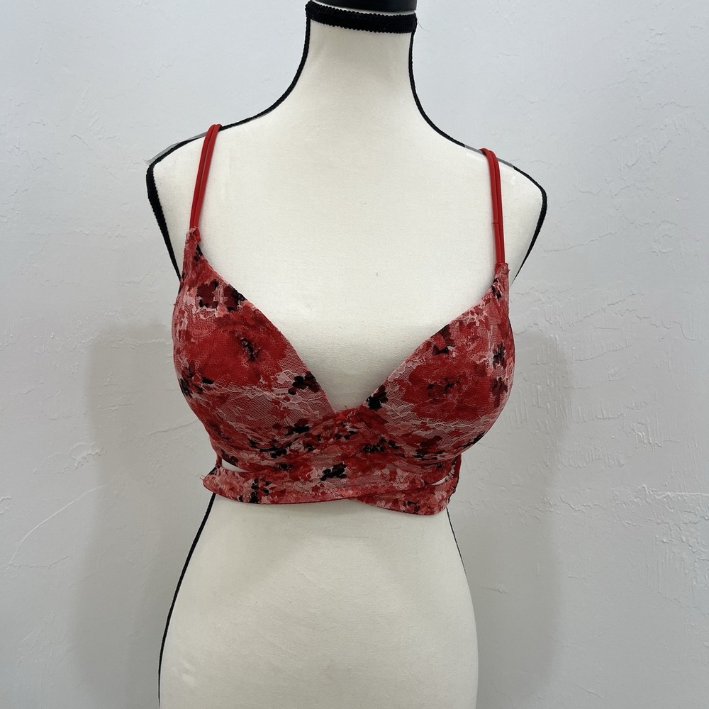 Body Frosting Super Sexy Womens 34D Red ‎ Black Bra